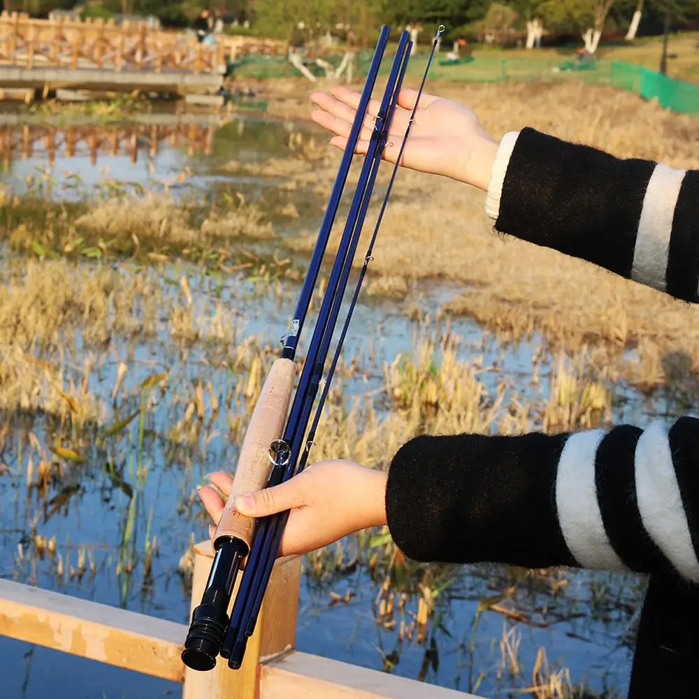 Sougayilang 2.7M/8.86ft Carbon Fiber Fly Fishing Rod 4 Section Portable Light Weight Ultra and Reel Combo | Спорт и развлечения