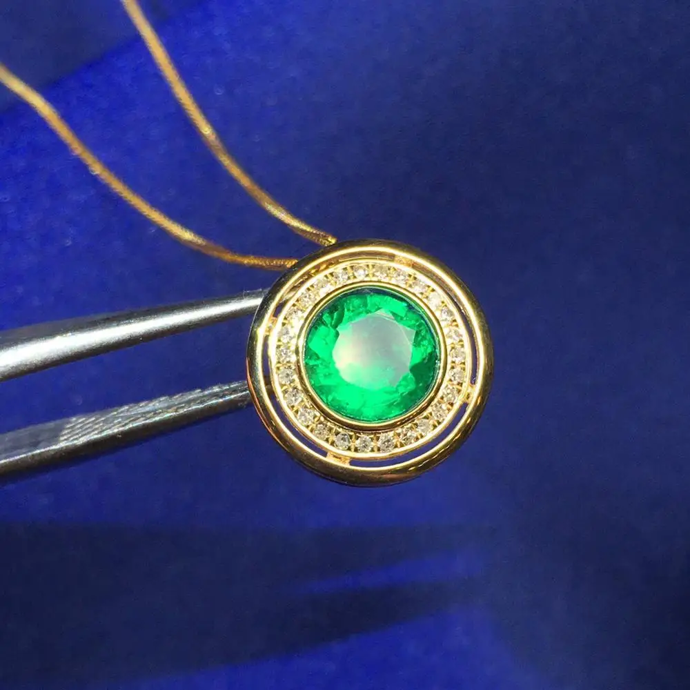 Изумрудное ожерелье Изящные Ювелирные изделия чистое золото 18 К ювелирные AU750