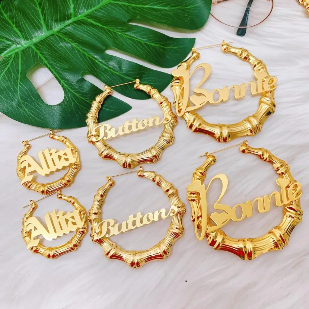 25 30 50 70 90 100mm Hiphop Sexy Bamboo Hoop Earrings Customized Customize Name Earrings Bamboo Style Custom Earrings Statement
25 30 50 70 90 100mm Hiphop Sexy Bamboo Hoop Earrings Customized Customize Name Earrings Bamboo Style Custom Earrings Statement
