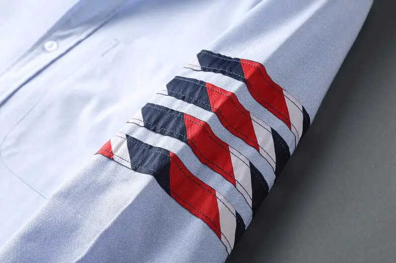 TB THOM BULUO Brand Shirts Men Slim Blue Striped Long Sleeve Casual Shirt Turn Down Collar Oxford Solid Men's Clothing
TB THOM BULUO Brand Shirts Men Slim Blue Striped Long Sleeve Casual Shirt Turn Down Collar Oxford Solid Men's Clothing
