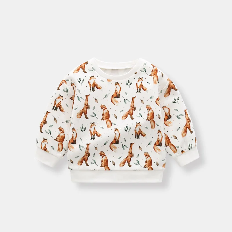 Spring and Autumn Children's Clothing Cotton Cartoon Fox Baby Boy Clothes Outing Infant Long-sleeve T-shirt Baby Girls Top 
Spring and Autumn Children's Clothing Cotton Cartoon Fox Baby Boy Clothes Outing Infant Long-sleeve T-shirt Baby Girls Top