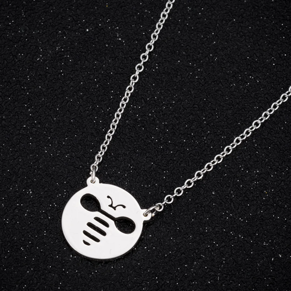Fashion Stainless Steel Round Bee Pendant Necklace Disc Shape Cute Animal Necklaces Silver Plated Women's Jewelry Wedding Gift
Fashion Stainless Steel Round Bee Pendant Necklace Disc Shape Cute Animal Necklaces Silver Plated Women's Jewelry Wedding Gift