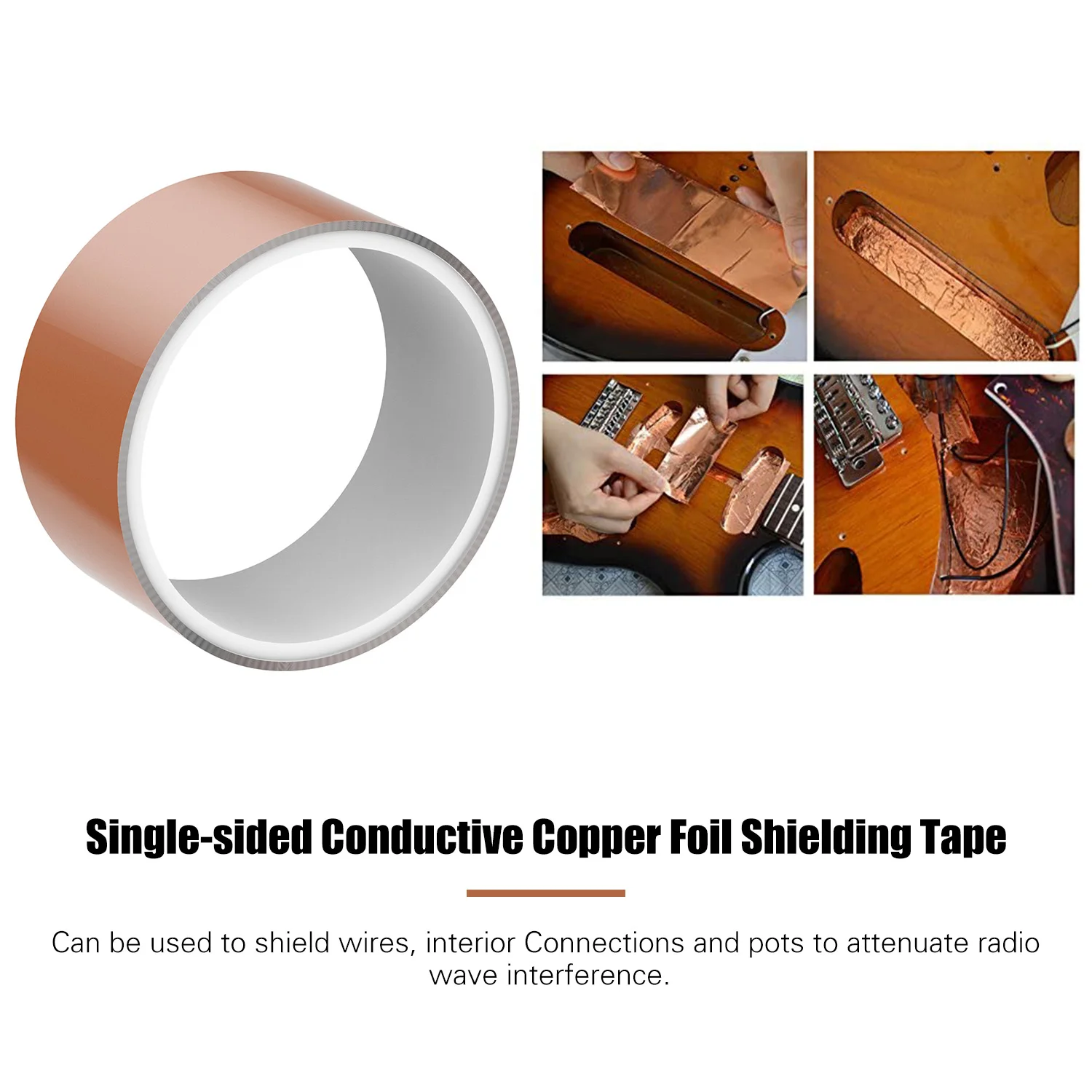 5cm*2m / 2inch*6.6FT Adhesive Conductive Copper Foil Shielding Tape - Single Side Conductive Humbucker Guitar Pickups Compatible
5cm*2m / 2inch*6.6FT Adhesive Conductive Copper Foil Shielding Tape - Single Side Conductive Humbucker Guitar Pickups Compatible