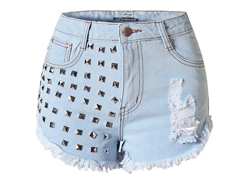 Women's wear piercing rivet denim high waist hot pants black and white light blue 3 color spot
Women's wear piercing rivet denim high waist hot pants black and white light blue 3 color spot