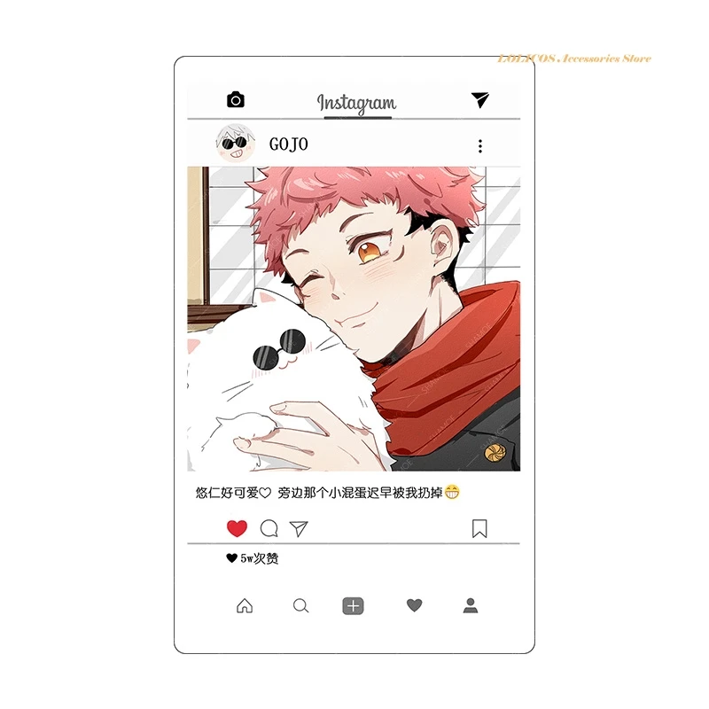 Anime Jujutsu Kaisen Itadori Yuji Gojo Satoru Cute Cat Acrylic PVC Transparent Cards Keychain Take Photo Keyring Pendant Toy
Anime Jujutsu Kaisen Itadori Yuji Gojo Satoru Cute Cat Acrylic PVC Transparent Cards Keychain Take Photo Keyring Pendant Toy