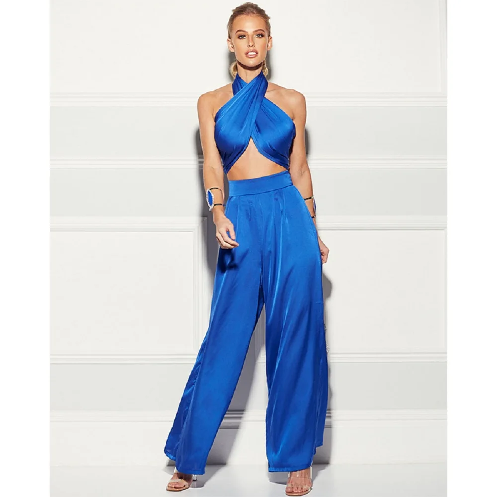 Modx2021 summer fashion women's wear fashion solid color Strapless vest wide leg pants two piece suit women's sexy temperament 
Modx2021 summer fashion women's wear fashion solid color Strapless vest wide leg pants two piece suit women's sexy temperament