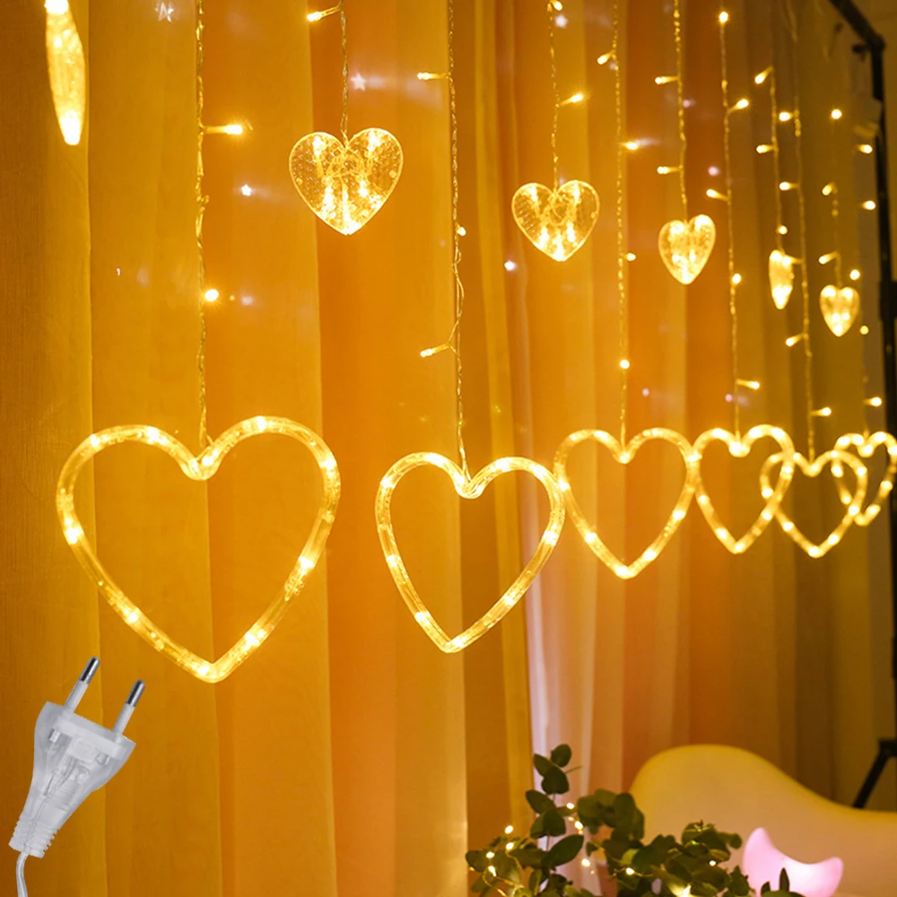 2.5M Christmas Garlands Curtain Heart-shaped LED String Light 220V EU plug Wedding Party holiday lighting Garlands Decoration
2.5M Christmas Garlands Curtain Heart-shaped LED String Light 220V EU plug Wedding Party holiday lighting Garlands Decoration