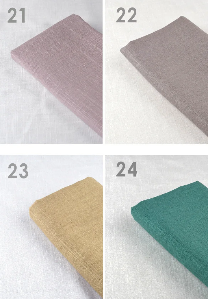 140*100cm Color Plain Solid Color Linen Fabric Slub Cotton Linen Cloth Clothing Cloth Decorative Background Cloth AT284
140*100cm Color Plain Solid Color Linen Fabric Slub Cotton Linen Cloth Clothing Cloth Decorative Background Cloth AT284