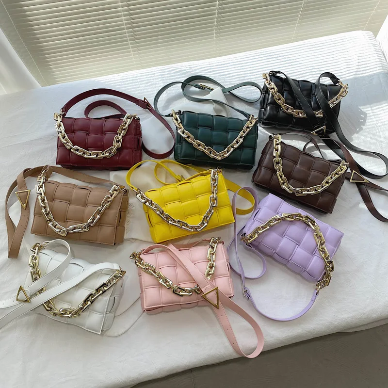 Thick Chain Woven Shoulder Bags For Women 2021 Luxury Branded Designer Handbags Purse Female PU Leather Crossbody Bag Fashion
Thick Chain Woven Shoulder Bags For Women 2021 Luxury Branded Designer Handbags Purse Female PU Leather Crossbody Bag Fashion