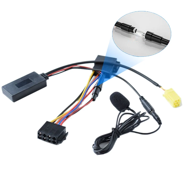

Автомобильный беспроводной Bluetooth аудио адаптер микрофон гарнитура AUX кабель для Fiat для Alfa для Lancia для Benz SMART 451