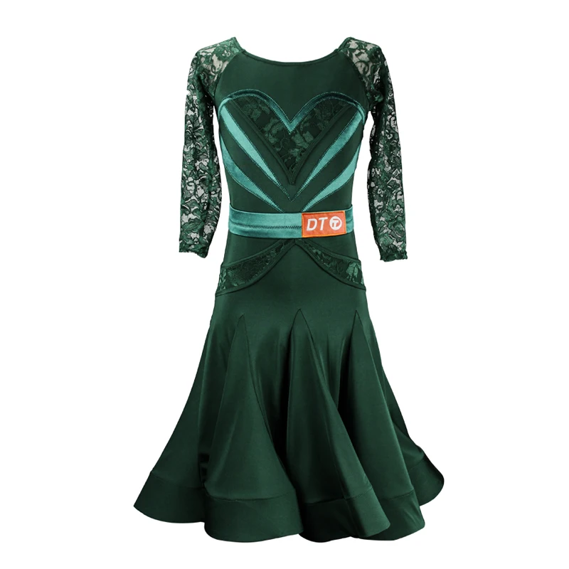 2020 Lace Latin Dance Dress For Girls Green Latin Competition Dresses Designer Clothes Tango Rumba Sumba Dance Wear 
2020 Lace Latin Dance Dress For Girls Green Latin Competition Dresses Designer Clothes Tango Rumba Sumba Dance Wear