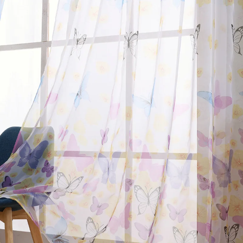 Explosive Large Butterfly Gauze Printing Screen Semi-shading Bay Window Balcony Curtains for Living Dining Room Bedroom 
Explosive Large Butterfly Gauze Printing Screen Semi-shading Bay Window Balcony Curtains for Living Dining Room Bedroom