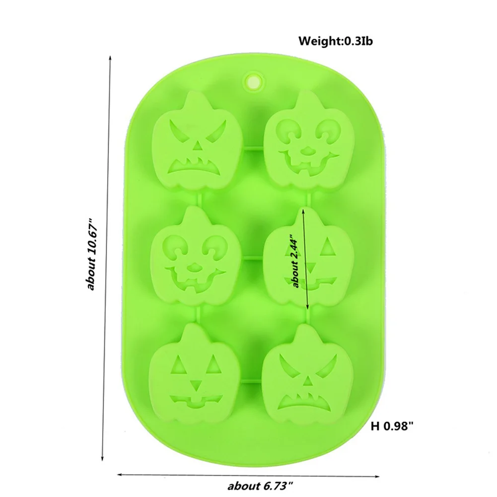 Food Grade Silicone Baking Molds 6 Slots Halloween Theme Candy Chocolate Cake Making Non-stick Mold
Food Grade Silicone Baking Molds 6 Slots Halloween Theme Candy Chocolate Cake Making Non-stick Mold
