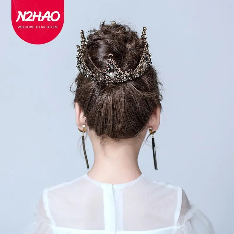 Ladies Rhinestone Black Bridal Wedding Crown Bridal Hair Accessories Shining Glamour Prom Queen Luxury European Headdress
Ladies Rhinestone Black Bridal Wedding Crown Bridal Hair Accessories Shining Glamour Prom Queen Luxury European Headdress
