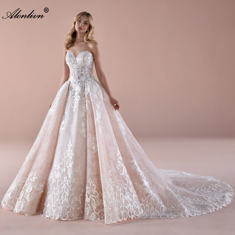 Alonlivn Beading Embroidery Appliques Lace Sweetheart Ball Gown Wedding Dresses Off The Shoulder Bridal Skirts
Alonlivn Beading Embroidery Appliques Lace Sweetheart Ball Gown Wedding Dresses Off The Shoulder Bridal Skirts