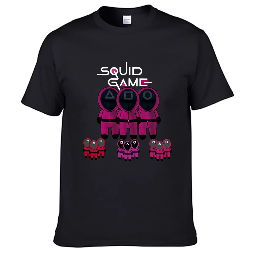 Squid Game Mask Man Sticker Retro Casual T Shirt Men's Summer Black 100% Cotton Short Sleeves O-Neck Tee Shirts Tops Tee Unisex
Squid Game Mask Man Sticker Retro Casual T Shirt Men's Summer Black 100% Cotton Short Sleeves O-Neck Tee Shirts Tops Tee Unisex