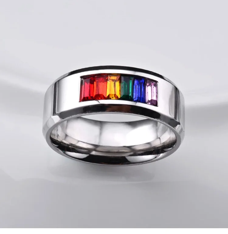 10pcs Pack Wholesale New LGBT Rainbow Titanium steel Quality Rings Ring Love is Love Gays Lesbians Couple
10pcs Pack Wholesale New LGBT Rainbow Titanium steel Quality Rings Ring Love is Love Gays Lesbians Couple