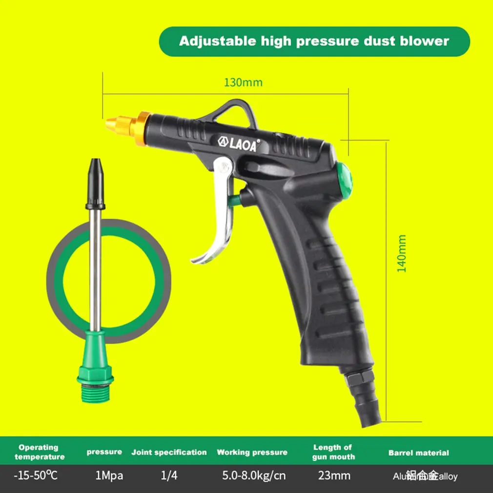 LAOA Aluminum Alloy Blow Gun Air Gun Adjustable Jet Gun Pneumatic High Pressure Dust Blow Gun Air Brush Sprayer Car Washer
LAOA Aluminum Alloy Blow Gun Air Gun Adjustable Jet Gun Pneumatic High Pressure Dust Blow Gun Air Brush Sprayer Car Washer
