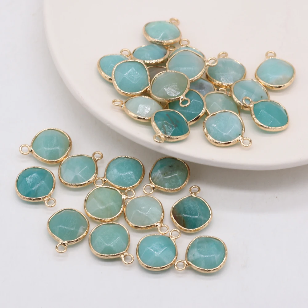 Wholesale10PCS Natural Sem Stone Amazonite Irregular Round Gold Plated Faceted Pendant Making DIY Necklace Bracelet Jewelry Gift
Wholesale10PCS Natural Sem Stone Amazonite Irregular Round Gold Plated Faceted Pendant Making DIY Necklace Bracelet Jewelry Gift