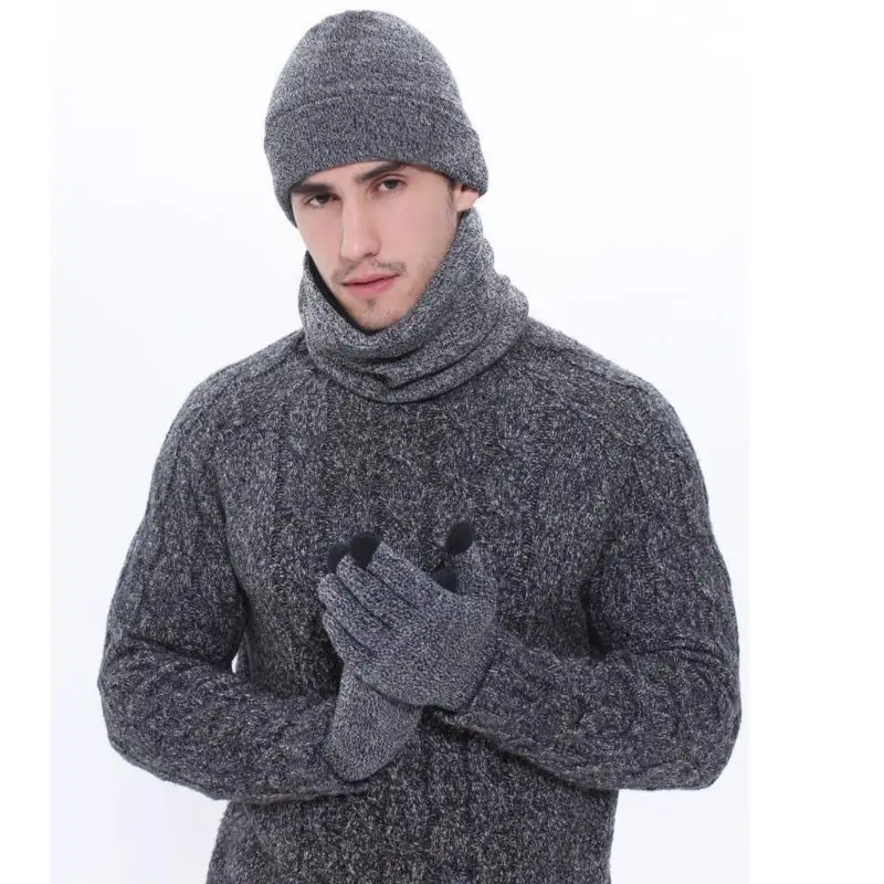 Mens Womens 3Pcs Knitted Cuffed Beanie Hat Loop Scarf Touch Screen Gloves Set H9ED
Mens Womens 3Pcs Knitted Cuffed Beanie Hat Loop Scarf Touch Screen Gloves Set H9ED