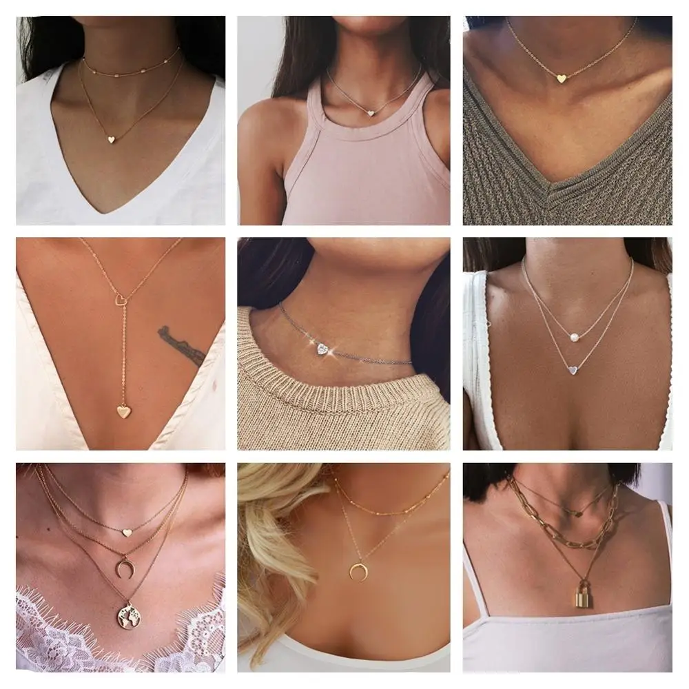 2020 New Female Fashion Crystal Heart Necklace Pendant Short Gold Chain Necklace Pendant Necklace Charm Gifts Girlfriends Gift
2020 New Female Fashion Crystal Heart Necklace Pendant Short Gold Chain Necklace Pendant Necklace Charm Gifts Girlfriends Gift
