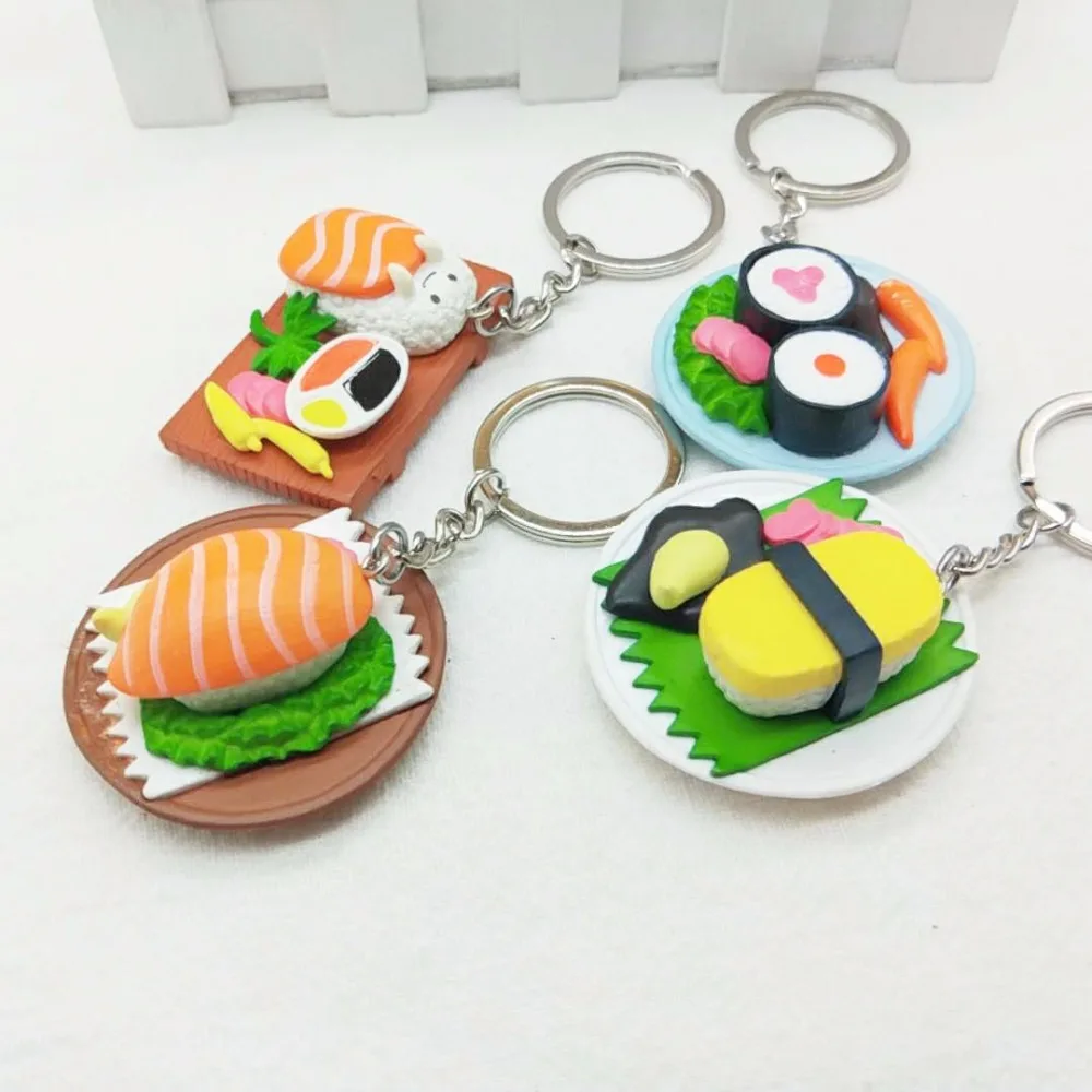 FREE SHIPPING 50pcs/lot New Hot Japanese Cuisine Sushi Keychains Novelty Food Shaped Keyrings Creative Gifts
FREE SHIPPING 50pcs/lot New Hot Japanese Cuisine Sushi Keychains Novelty Food Shaped Keyrings Creative Gifts