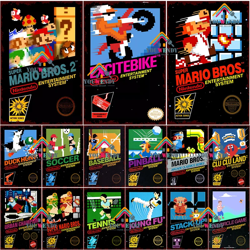 Retro Video Game Metal Poster Tin Sign Vintage Super Mario Man Cave Gamer Room Decor Plaque Metal Signs Decorative Plate
Retro Video Game Metal Poster Tin Sign Vintage Super Mario Man Cave Gamer Room Decor Plaque Metal Signs Decorative Plate