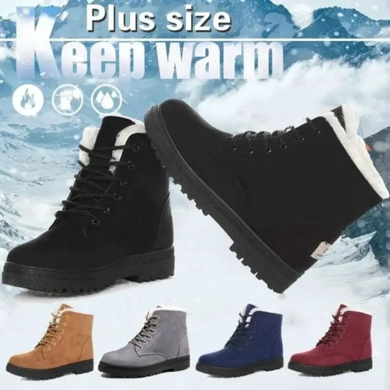 2021 Women Fashion Casual Shoes Autumn Winter Booties Suede Flat Snow Boots Warm Cotton Boots Lace Up Ankle Botas 35-44
2021 Women Fashion Casual Shoes Autumn Winter Booties Suede Flat Snow Boots Warm Cotton Boots Lace Up Ankle Botas 35-44