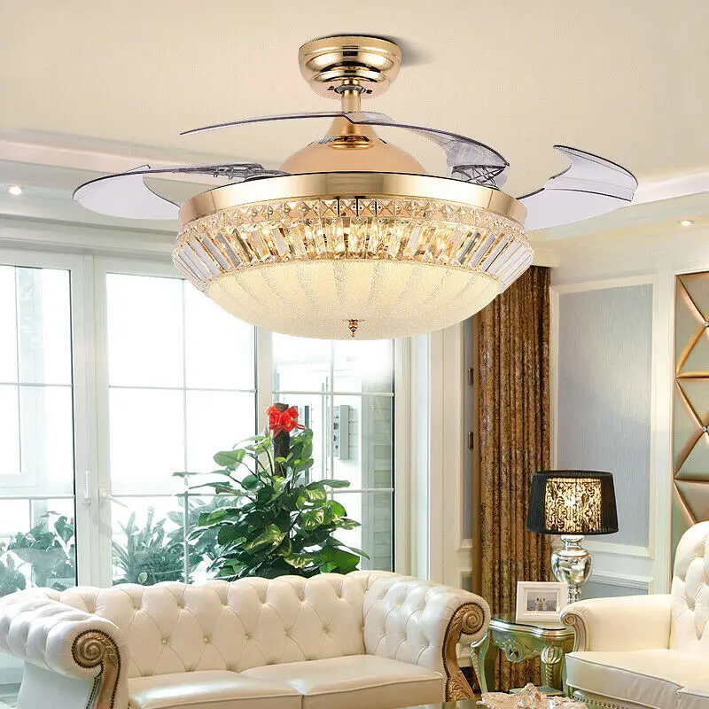 Luxury Gold 42"LED Chandelier Remote Retractable Ceiling Fans Light Pendant Lamp
Luxury Gold 42"LED Chandelier Remote Retractable Ceiling Fans Light Pendant Lamp