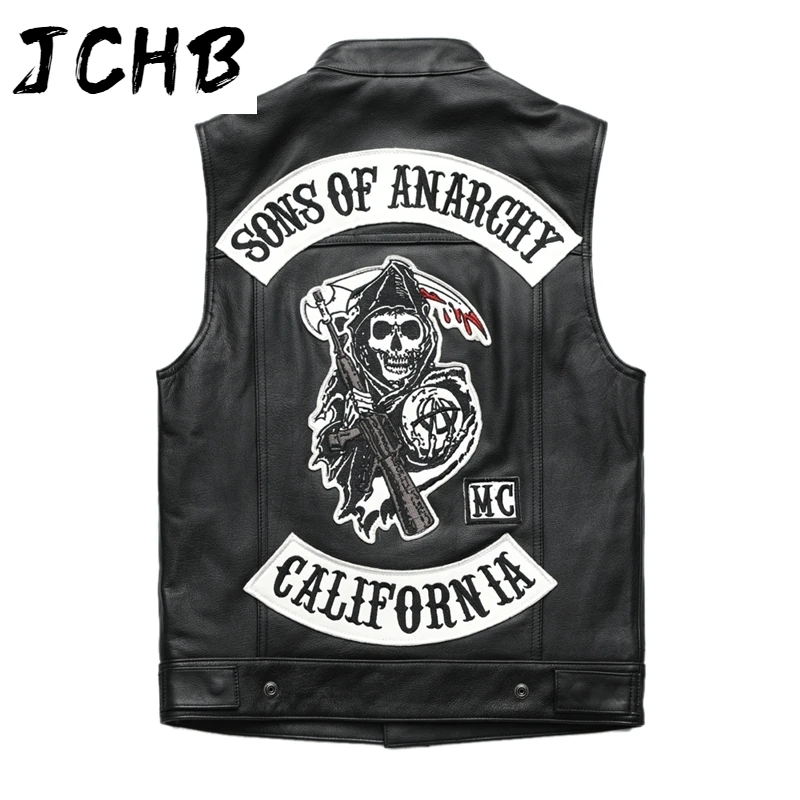 Shipping Free DHL Men's Classical Skull Vest Genuine Sheepskin Motorcycle Biker Real Leather Vintage Waistcoat Vests
Shipping Free DHL Men's Classical Skull Vest Genuine Sheepskin Motorcycle Biker Real Leather Vintage Waistcoat Vests