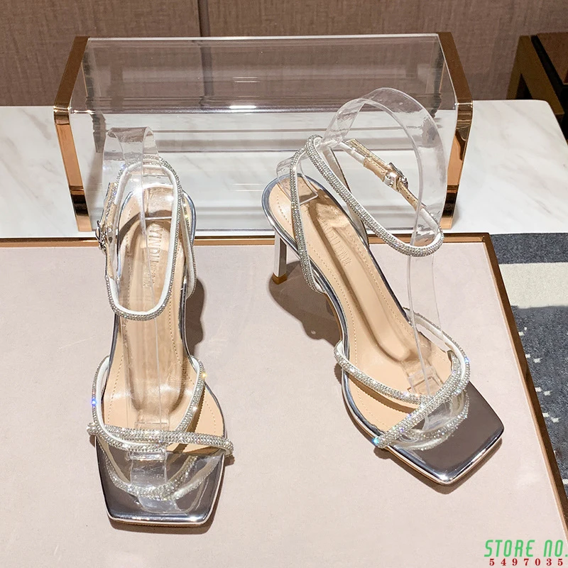 2021 Fashion Rhinestones Gladiator Silver High Heels Ankle Strap Strappy Sandals Women Sexy Stiletto Party Bridal Shoes
2021 Fashion Rhinestones Gladiator Silver High Heels Ankle Strap Strappy Sandals Women Sexy Stiletto Party Bridal Shoes