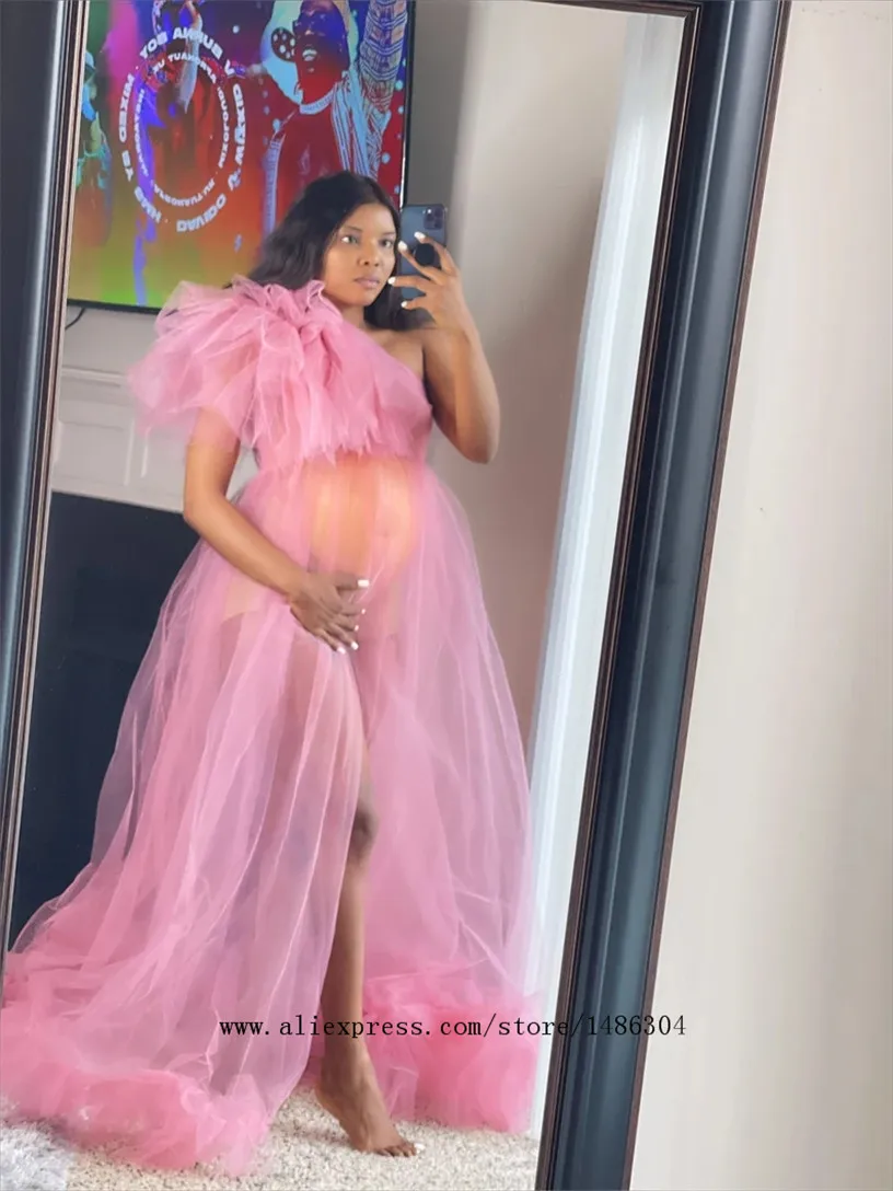 Sexy Women Plus Size Tulle Maternity Dressing Gowns For Photography Robe Photoshoot Elegant Tulle Maternity Dresses See Through 
Sexy Women Plus Size Tulle Maternity Dressing Gowns For Photography Robe Photoshoot Elegant Tulle Maternity Dresses See Through