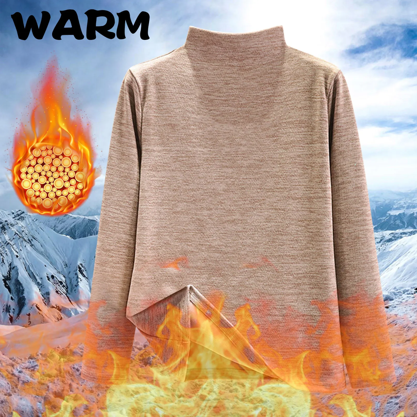 Solid Color Ladies Winter Turtleneck Long Sleeved Plus Velvet Tshirt Women's Non-marking Heating Thermal Underwear Bottoming 4 
Solid Color Ladies Winter Turtleneck Long Sleeved Plus Velvet Tshirt Women's Non-marking Heating Thermal Underwear Bottoming 4