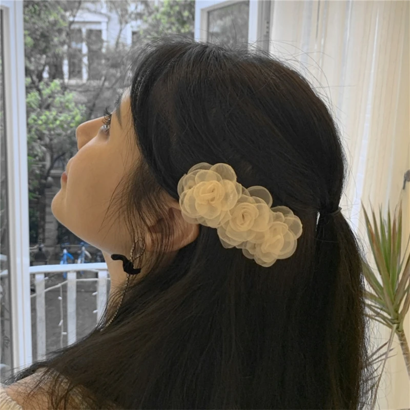Rose Hairpin Mesh Flower Design Solid Color Duckbill Barrettes Vintage Brooch Pins for Summer Beach Spring Headwear
Rose Hairpin Mesh Flower Design Solid Color Duckbill Barrettes Vintage Brooch Pins for Summer Beach Spring Headwear