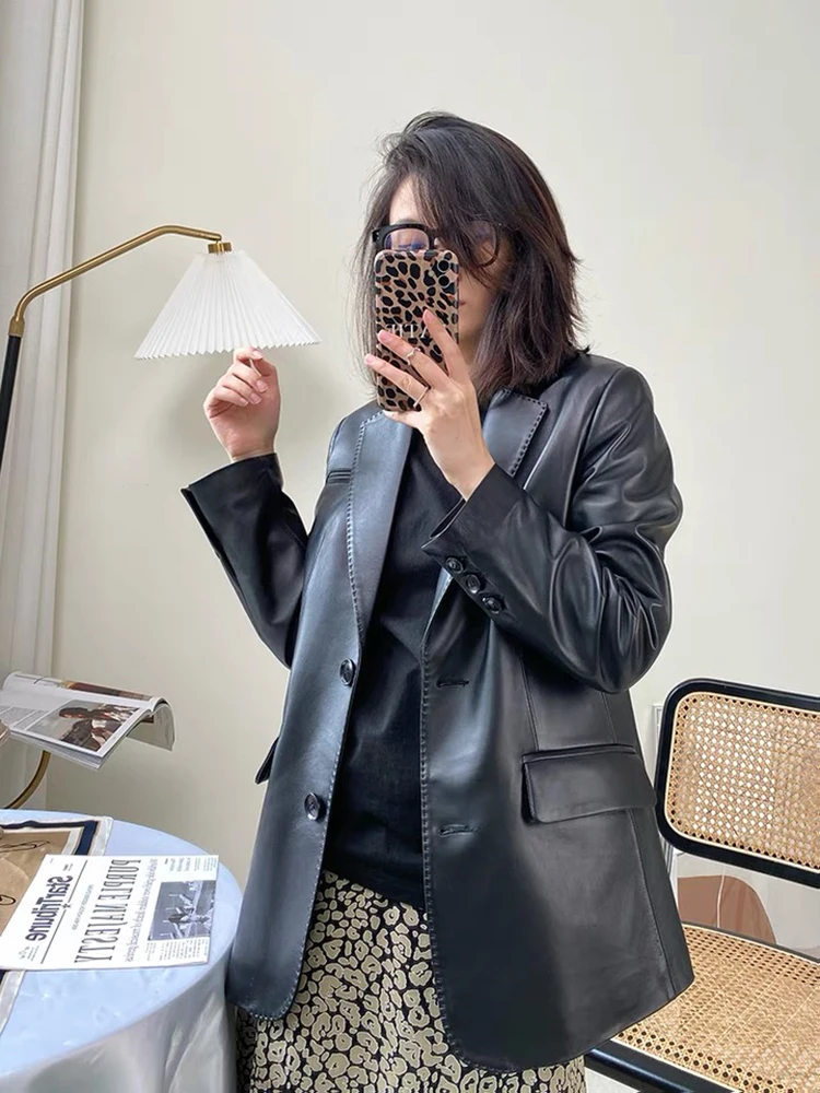 High Quality Spring Autumn Women Real Sheepskin Leather Coat Lady's Slim Genuine Leather Jacket Coat Leather Business Suit
High Quality Spring Autumn Women Real Sheepskin Leather Coat Lady's Slim Genuine Leather Jacket Coat Leather Business Suit