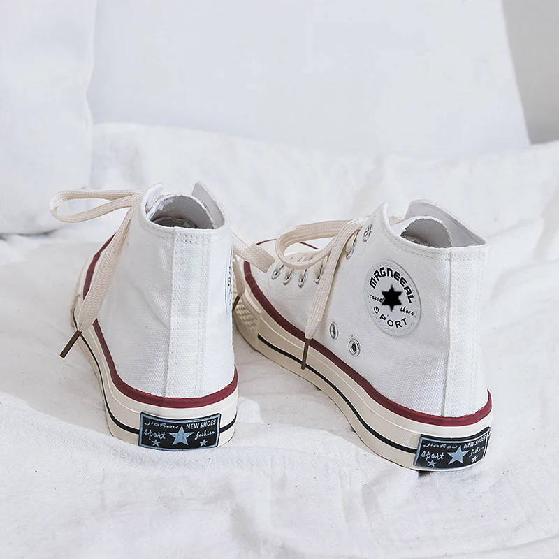 Yuppy Soul 2021 New Women's Comfortable Vulcanized Canvas Shoes For Female Students High-Top Lace-Up Ladies Flat Casual Shoes 
Yuppy Soul 2021 New Women's Comfortable Vulcanized Canvas Shoes For Female Students High-Top Lace-Up Ladies Flat Casual Shoes