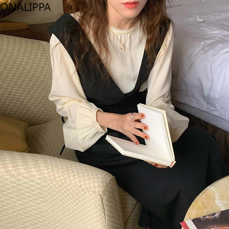 ONALIPPA милые темпераментные комплекты для женщин Корейская простая кружевная рубашка с круглым вырезом и длинным рукавом с V-образным вырезо...
ONALIPPA милые темпераментные комплекты для женщин Корейская простая кружевная рубашка с круглым вырезом и длинным рукавом с V-образным вырезо...