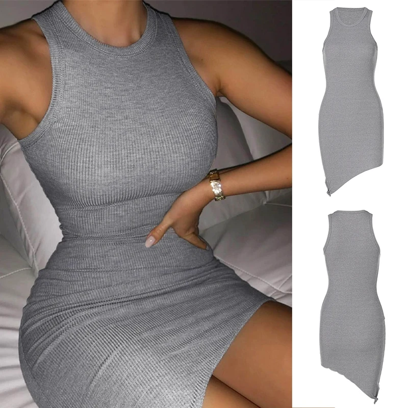 Women Independent Design Comfortable Office Solid Color Sleeveless Round Neck Irregular Dress
Women Independent Design Comfortable Office Solid Color Sleeveless Round Neck Irregular Dress
