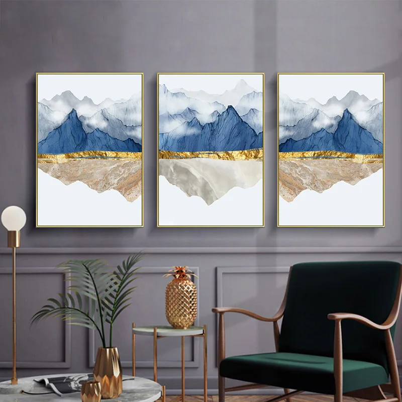 Абстрактный настенный постер с изображением горы мрамора пейзажа картина