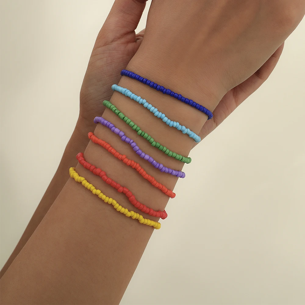 Lacteo 7 Pcs/Set Bohemian Rainbow Acrylic Bangle Barcelet For Women 2021 INS Fashion Candy Color Beeds Chain Charm Bracelet
Lacteo 7 Pcs/Set Bohemian Rainbow Acrylic Bangle Barcelet For Women 2021 INS Fashion Candy Color Beeds Chain Charm Bracelet