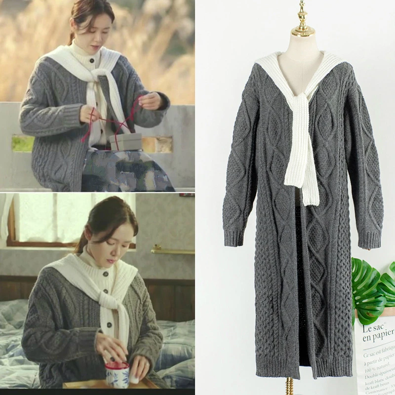 kpop Korean Celebrity Autumn New Harajuku Style Scarf Collar Sweater Women Long Sleeve Warm Knitted Cardigans Coat Long Sweaters
kpop Korean Celebrity Autumn New Harajuku Style Scarf Collar Sweater Women Long Sleeve Warm Knitted Cardigans Coat Long Sweaters
