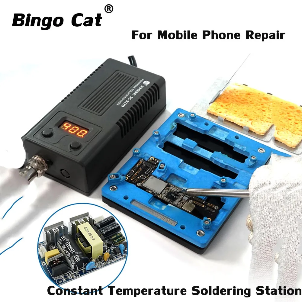 SS-927DConstant Temperature Soldering Station Electric Soldering Iron Head 50W For Mobile Phone BGA Chip Repair Desoldering Tool
SS-927DConstant Temperature Soldering Station Electric Soldering Iron Head 50W For Mobile Phone BGA Chip Repair Desoldering Tool