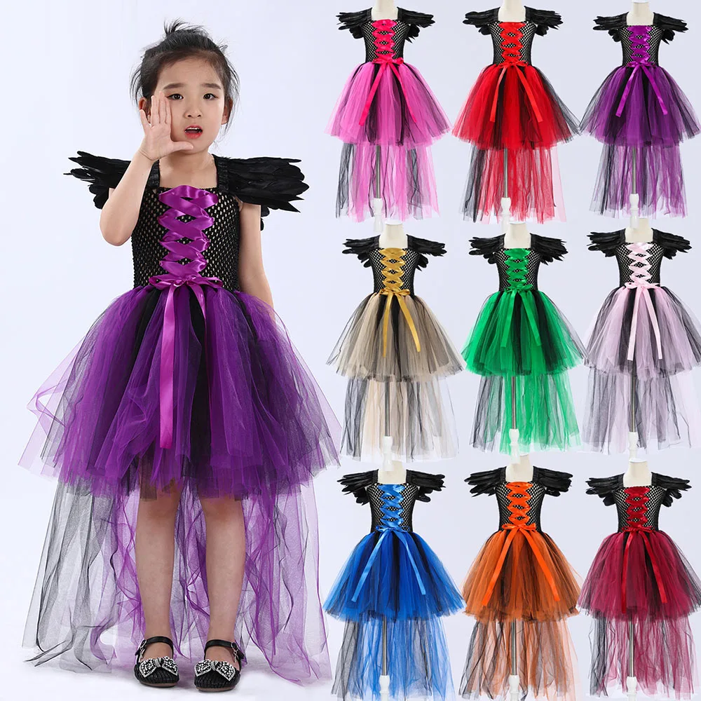 Evil Queen Tutu Dress Maleficent Witch Cosplay Costume Devil Horn Wing For Girl Party Halloween Vampirina Unicorn Clothing 2-12T
Evil Queen Tutu Dress Maleficent Witch Cosplay Costume Devil Horn Wing For Girl Party Halloween Vampirina Unicorn Clothing 2-12T