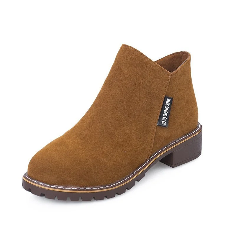 2021 Winter Women Ankle Boots Faux Suede Flock Square Heel Round Toe British Style Non Slip Sewing Footwear Cozy Ladies Shoes
2021 Winter Women Ankle Boots Faux Suede Flock Square Heel Round Toe British Style Non Slip Sewing Footwear Cozy Ladies Shoes