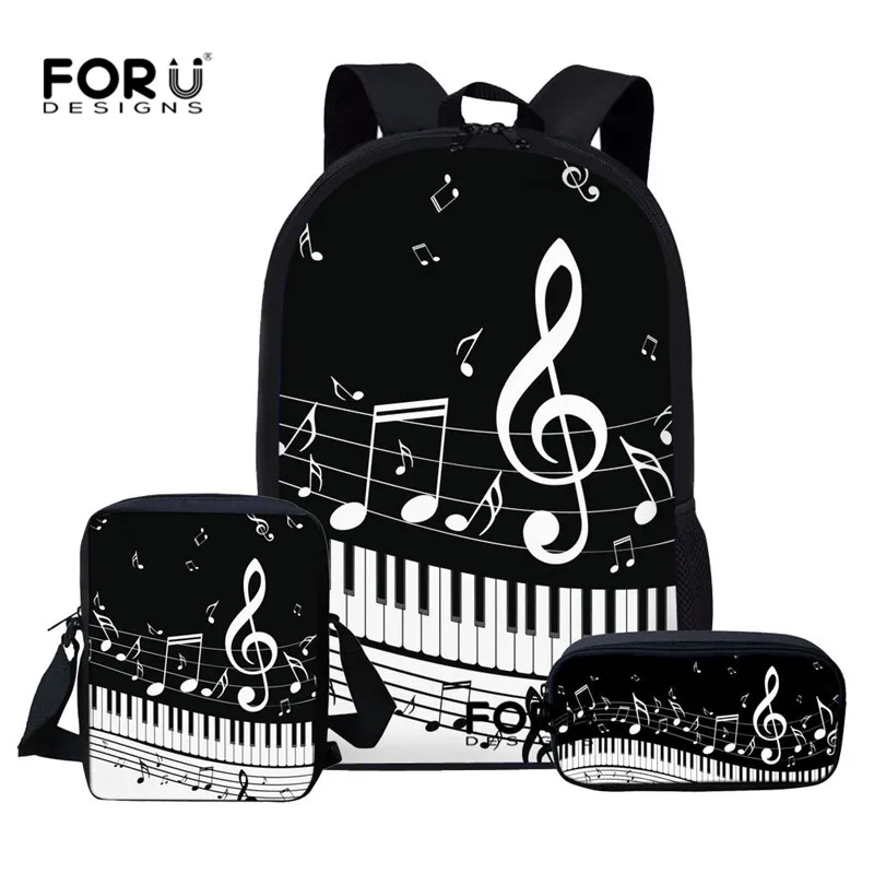 

FORUDESIGNS Children School Bags Set for Teen Boys Girls Music Note Backpacks Piano Book Bag Kids Shoulder Bag mochila escolar