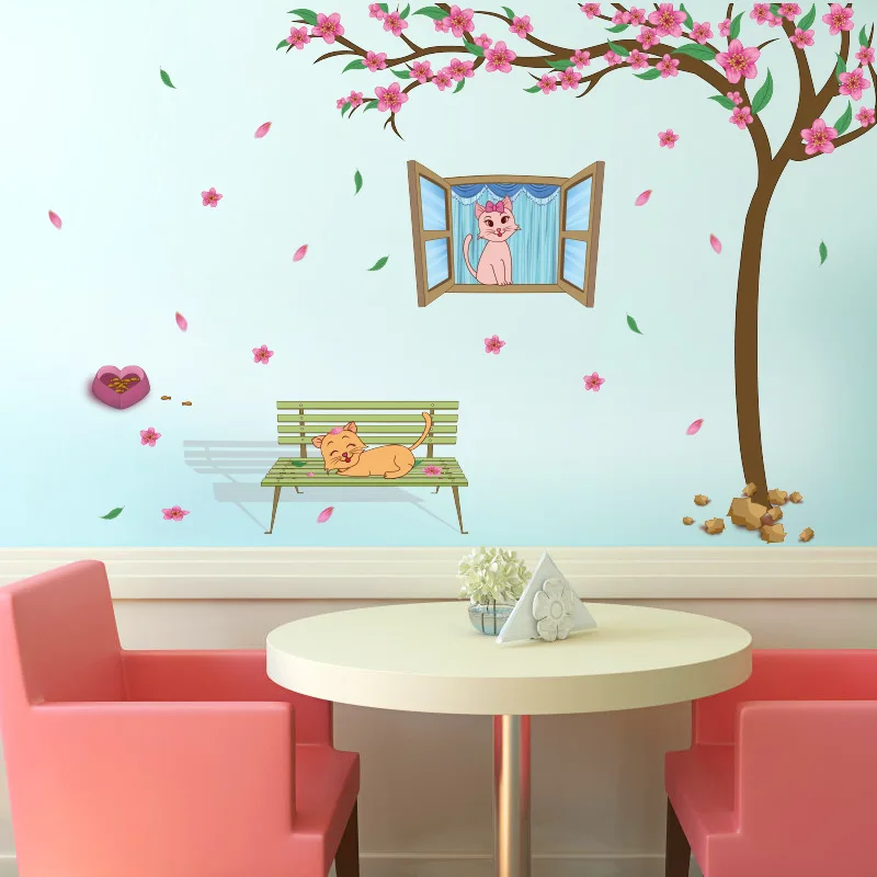 Cartoon peach blossom love kitten cat wall sticker living room kindergarten children's room glass door sticker
Cartoon peach blossom love kitten cat wall sticker living room kindergarten children's room glass door sticker