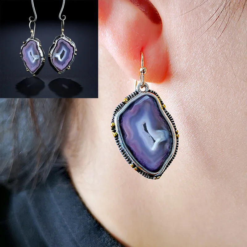 Vintage Geometric Purple Stone Drop Earrings Irregular Design Handmade Dangle Earring For Women Wedding Party Jewelry B4D397
Vintage Geometric Purple Stone Drop Earrings Irregular Design Handmade Dangle Earring For Women Wedding Party Jewelry B4D397