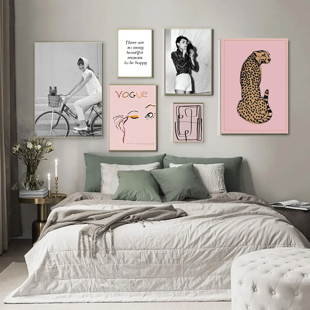 Audrey Hepburn Black White Fashion Poster Canvas Wall Art Print Pink Vogue Painting Motivational Decorative Picture Modern Decor
Audrey Hepburn Black White Fashion Poster Canvas Wall Art Print Pink Vogue Painting Motivational Decorative Picture Modern Decor