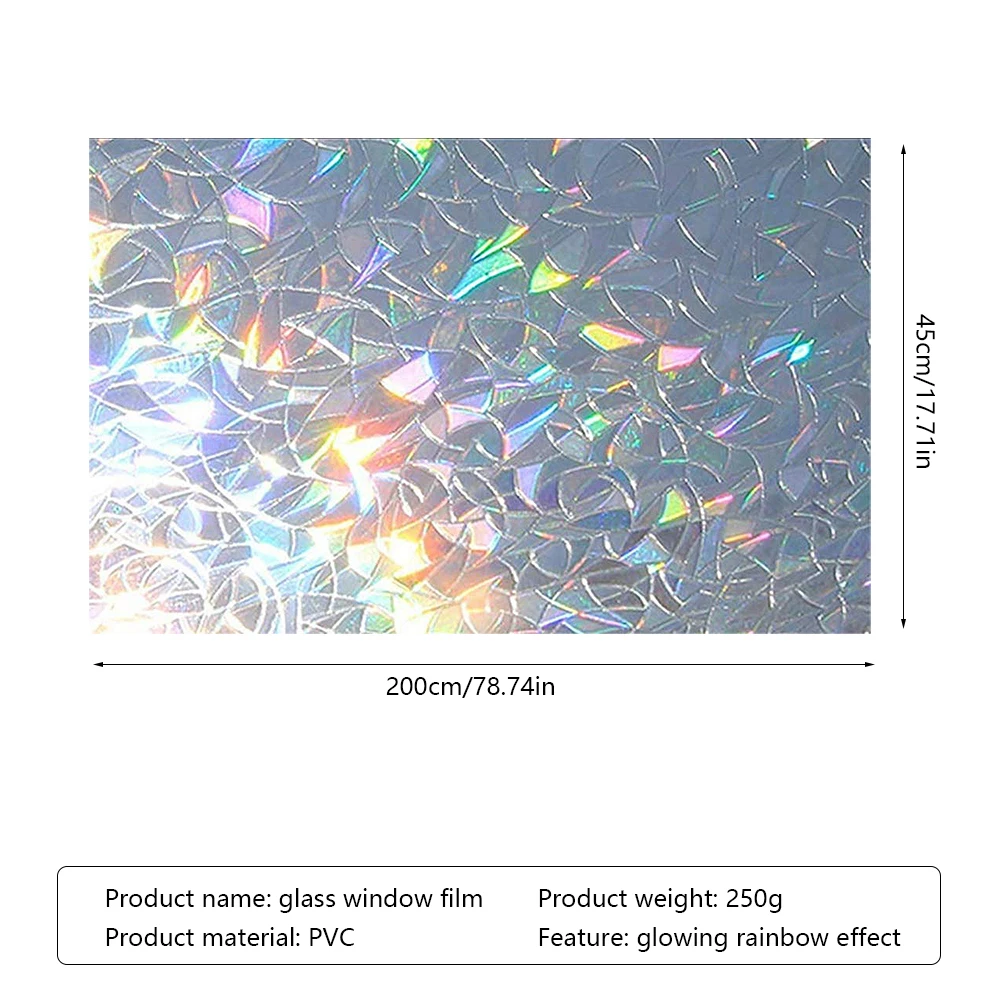 3D Rainbow Glass Film Transparent Opaque Privacy Window Sticker Window Film Sunshade Sticker for Home Kitchen Office
3D Rainbow Glass Film Transparent Opaque Privacy Window Sticker Window Film Sunshade Sticker for Home Kitchen Office