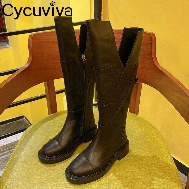 Luxury Brand Real Leather Cut Boots Women Shoes Zip Round Toe Square Heel Botas Knee-high Riding Boots For Women Winter Shoes
Luxury Brand Real Leather Cut Boots Women Shoes Zip Round Toe Square Heel Botas Knee-high Riding Boots For Women Winter Shoes
